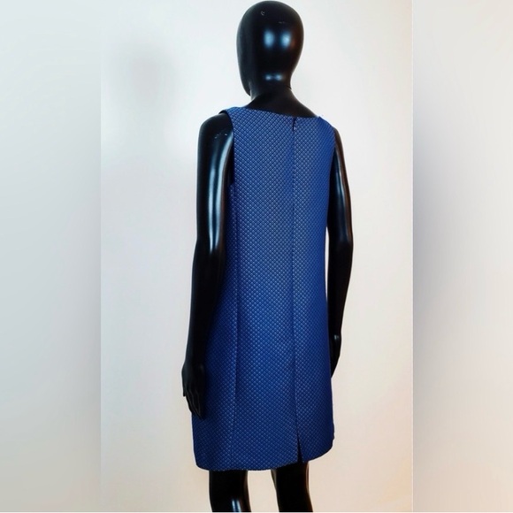 Club Monaco Diamond 3D Print Monogram  Jacquard Shift Dress Dark Blue - Picture 6 of 7